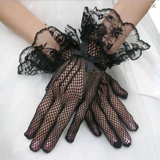 1 pair Knitted stretch mesh gloves